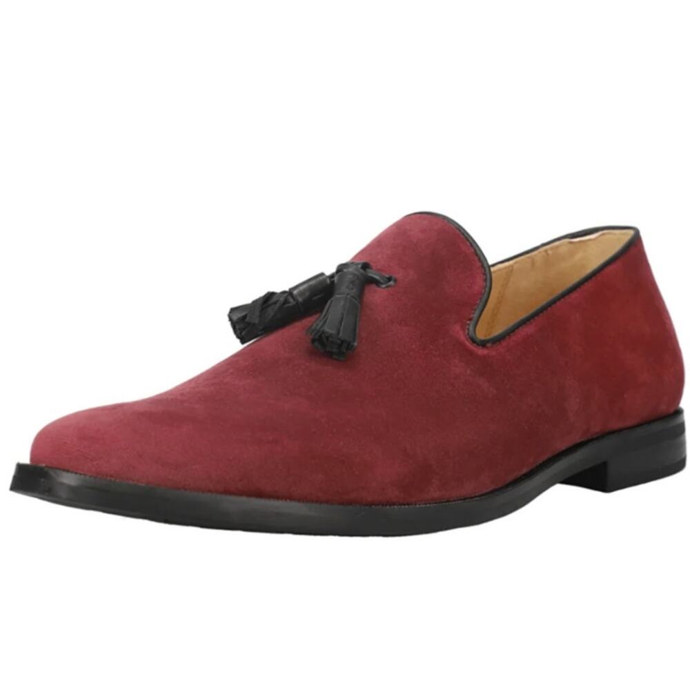 Sperry Mens Gold Exeter Tassel Loafers Size 10 Dark Red Burgundy Suede NWOB